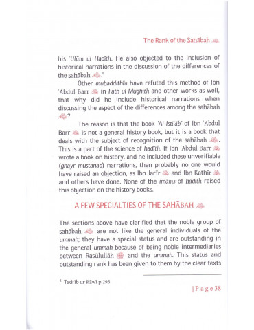 The Rank of The Sahabah