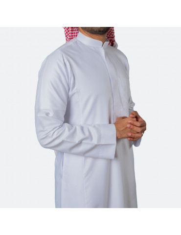 Classic Premium Thobe White (Zip)