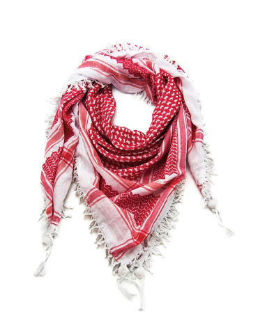 Hirbawi® Kufiya Handmade in Palestine - White & Red
